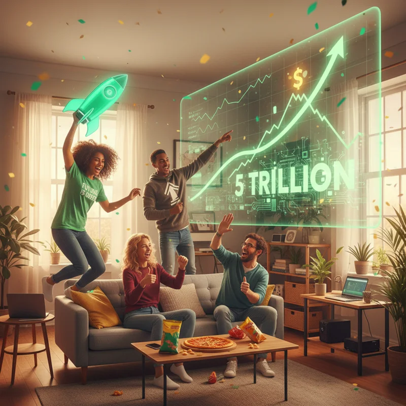 Nvidia stock closes at record, pushing market cap past $5 trillion