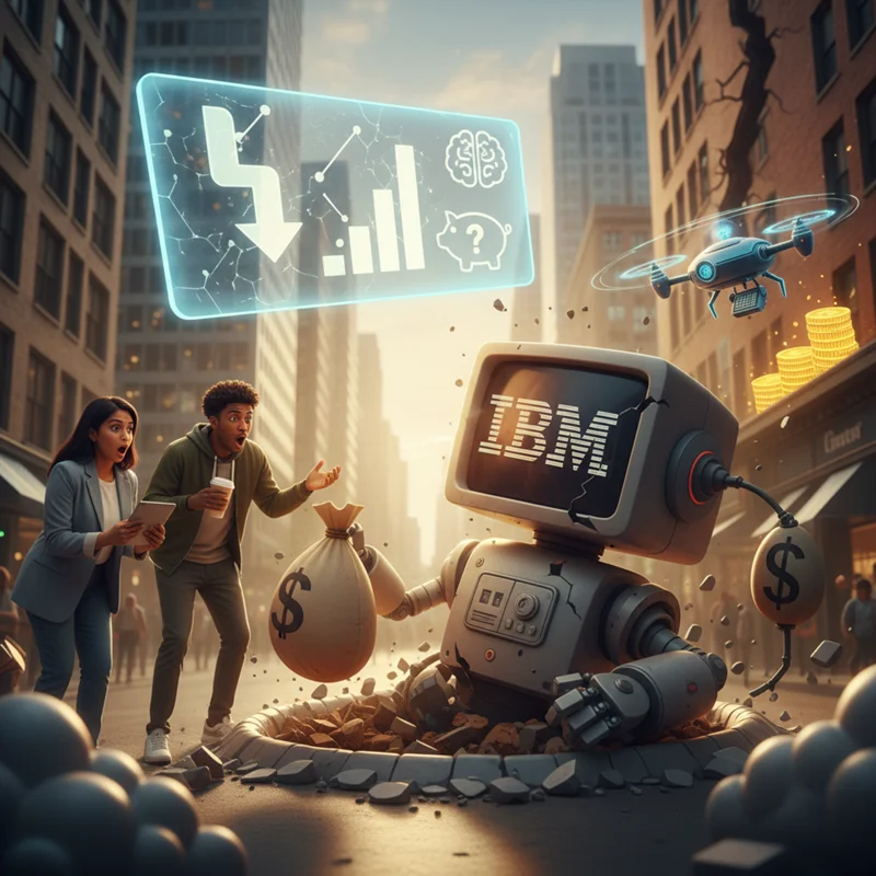 IBM stock craters 25% on earnings warning; signals AI monetization gap